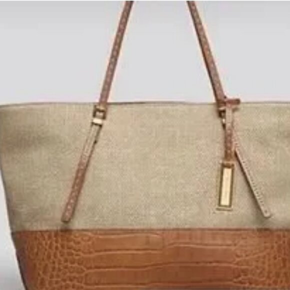 Michael Kors Collection luxury line Gia Tote Calf leather and linen/raffia blend - Picture 3 of 14